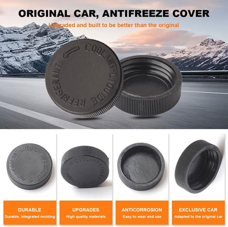 HEVLE 2PCS Coolant Reservoir Cap, Engine Radiator Water Tank Caps, Car Coolant Tank Lid Black Cover, 21712-79900 Auto Radiator Overflow Cove Compatible with Nissan Infiniti Antifreeze Coolant Cap - Image 5